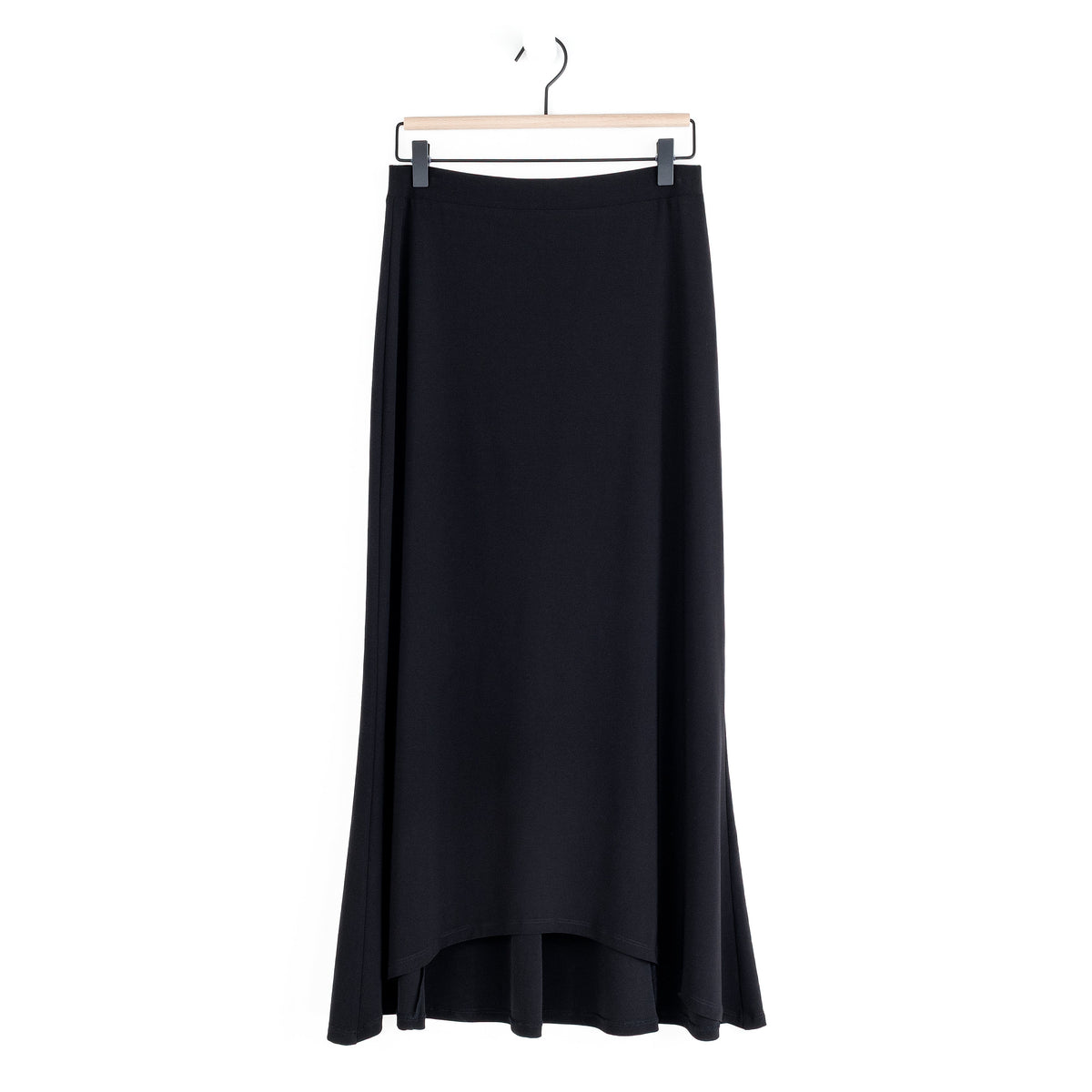 Cascade Drape Hi-Low Maxi Skirt - Black | Clara Sunwoo Smart Buy