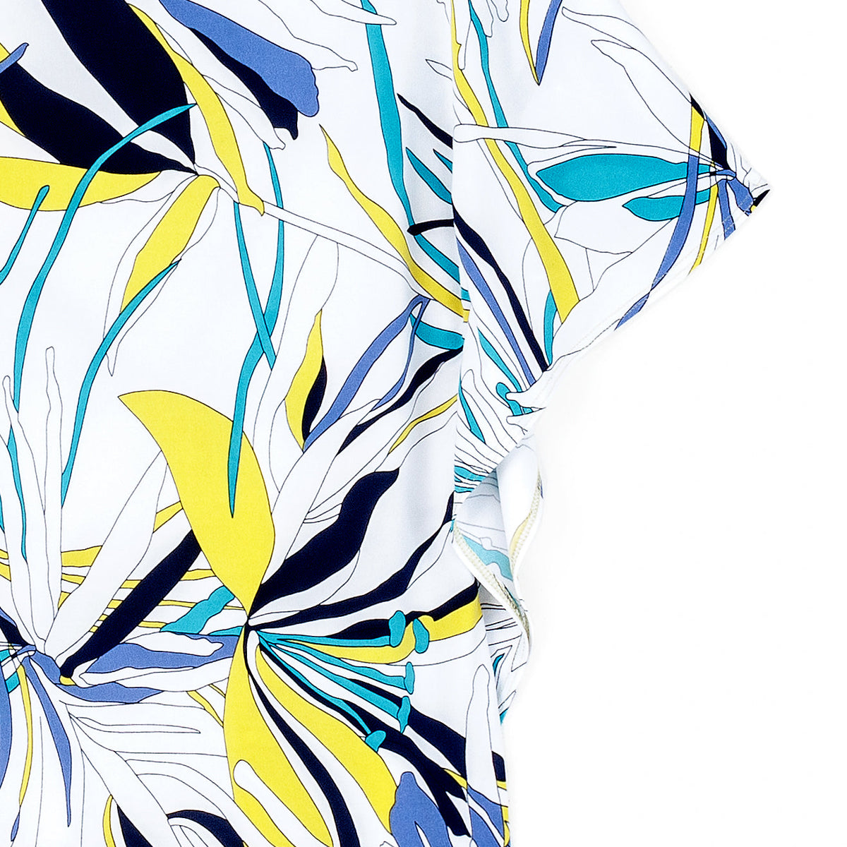 Caftan Flutter Sleeve Top - Floral Leaves - Final Sale | Clara Sunwoo Latest