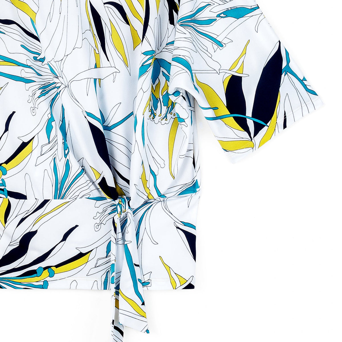 Signature Side Tie Top - Floral Leaves - Final Sale | Clara Sunwoo Smart Buy