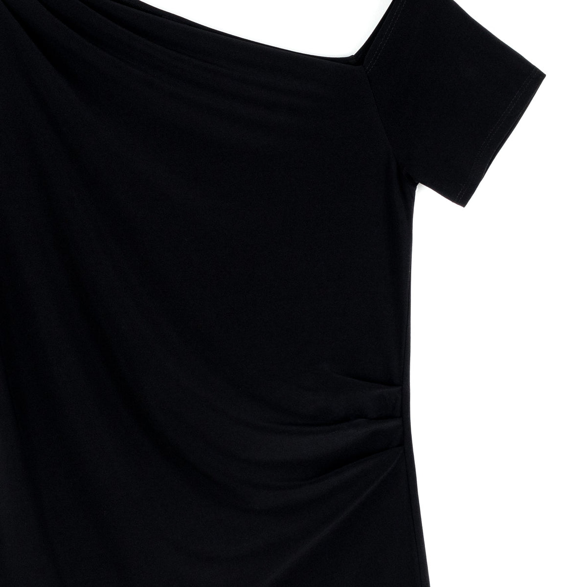 Angular Drape Neck Off Shoulder Top - Black - Limited Sizes | Clara Sunwoo Discount
