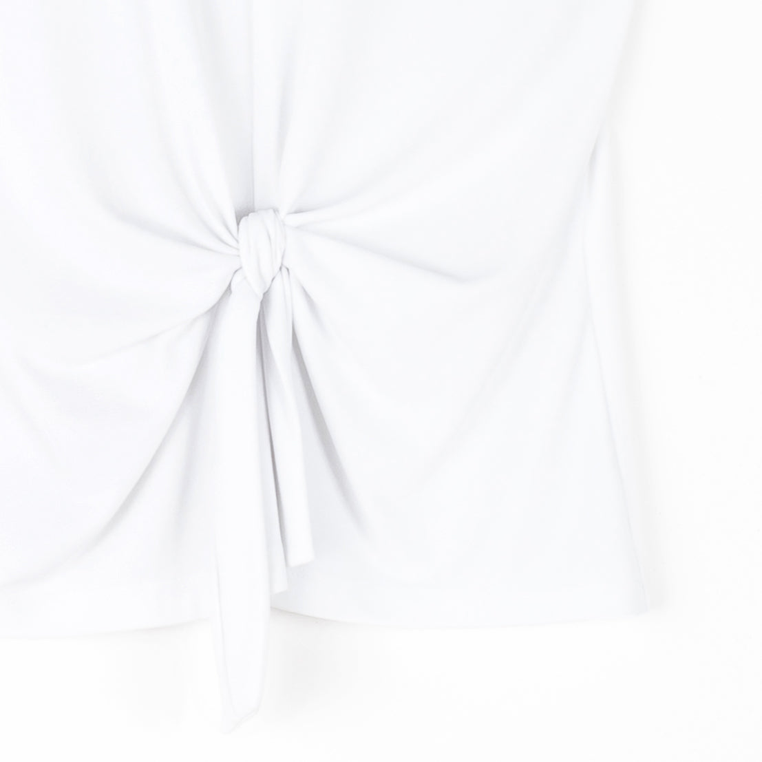 Sleeveless V-Neck Center Front Tie Top - White | Clara Sunwoo Trending