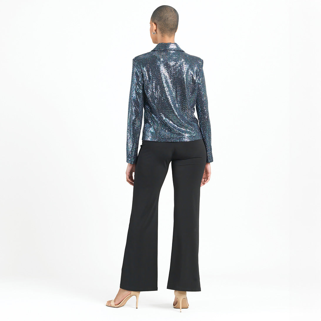 Shimmer Sequin - Modern Button Blazer - Gunmetal - Final Sale | Clara Sunwoo Quality