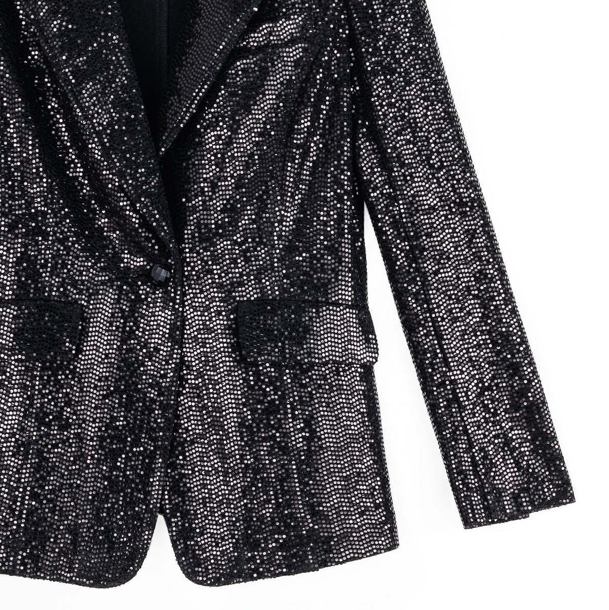 Sequin Knit - Signature Pocket Blazer - Black | Clara Sunwoo Trusted