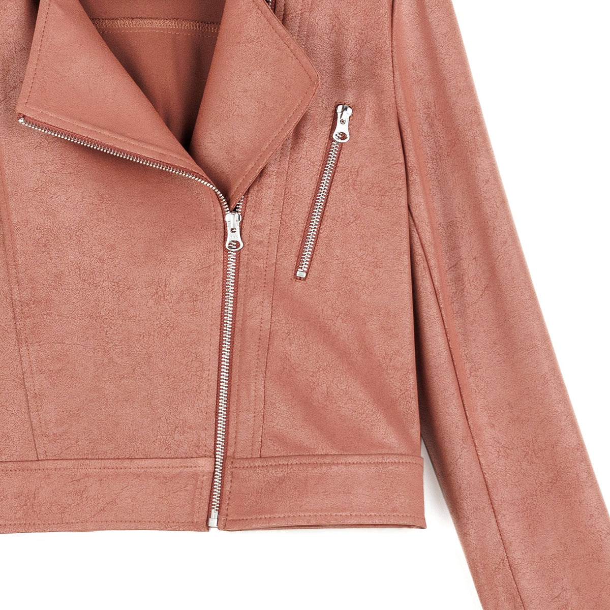 Liquid Leather™ Zip Cuff Moto Waist Jacket - Tan - Final Sale | Clara Sunwoo Great Value