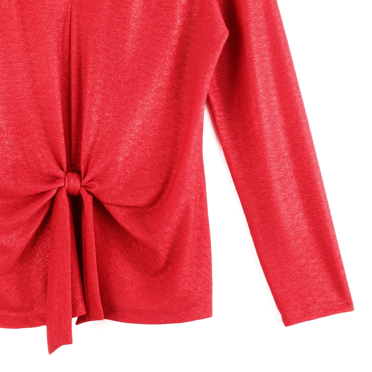 Glimmer Speck - V-Neck Center Front Tie Top - Red - Final Sale | Clara Sunwoo Discount