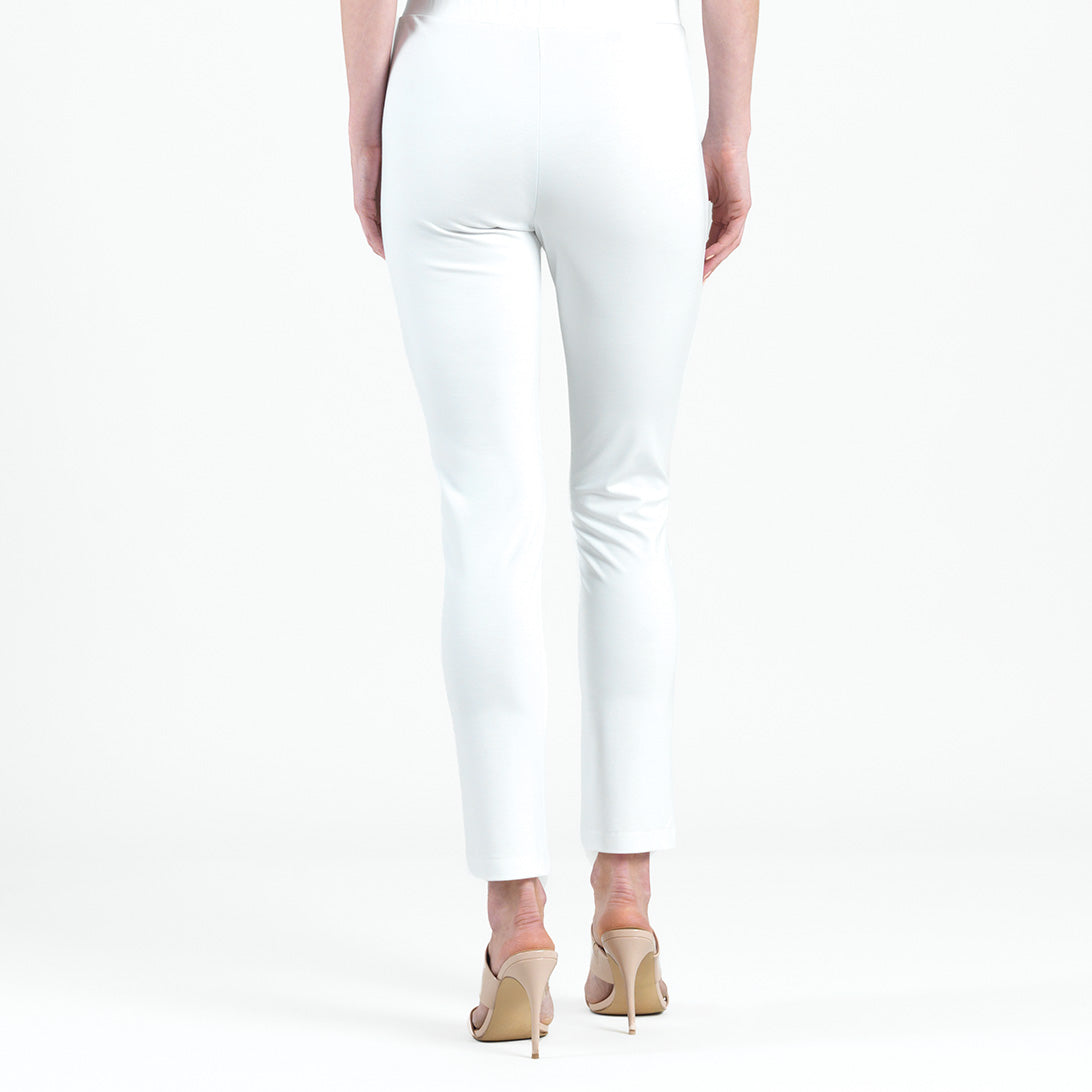 Rayon-Ponte Knit - Straight Leg Pocket Pant - White - Final Sale | Clara Sunwoo Trending