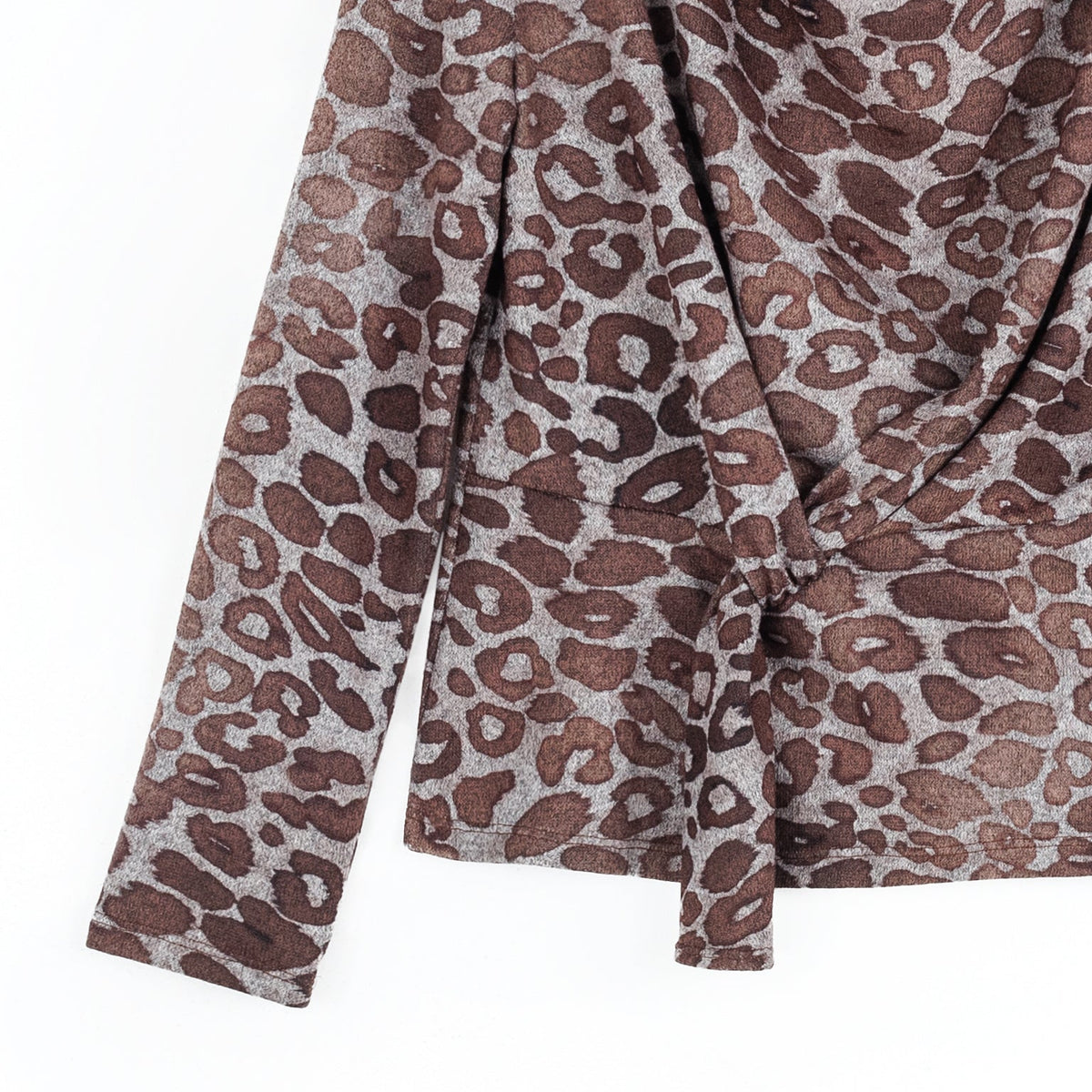 Cozy Knit - Long Sleeve Loop Front Sweater Top - Leopard Motif - Final Sale | Clara Sunwoo Latest