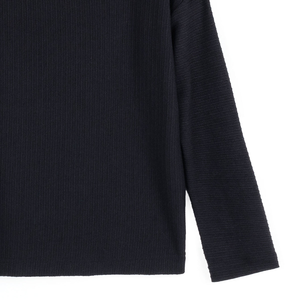 Soft Ribbed - Cowl Turtleneck Sweater Top - Black - Final Sale | Clara Sunwoo Latest