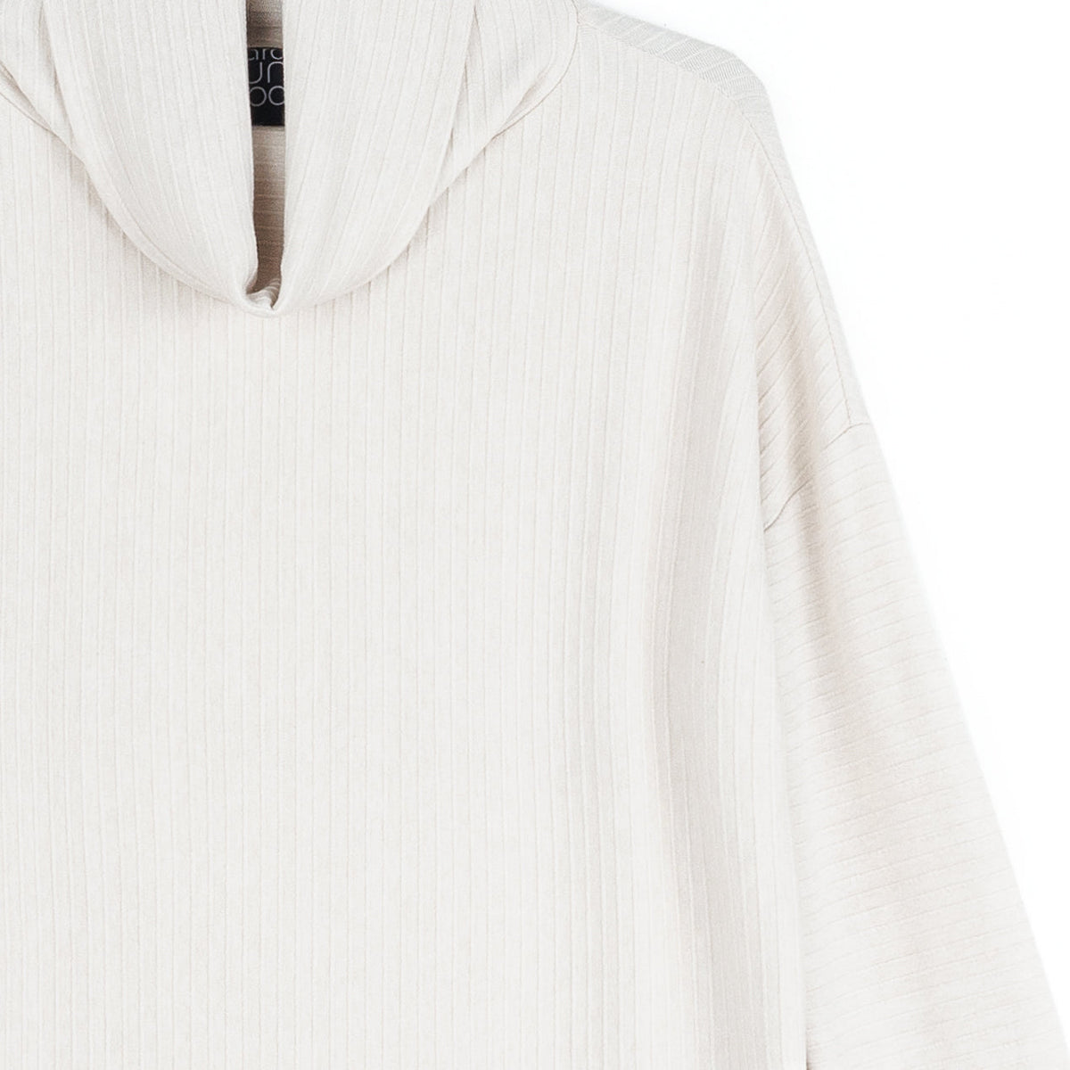 Soft Ribbed - Cowl Turtleneck Sweater Top - Oatmeal - Final Sale | Clara Sunwoo Discount