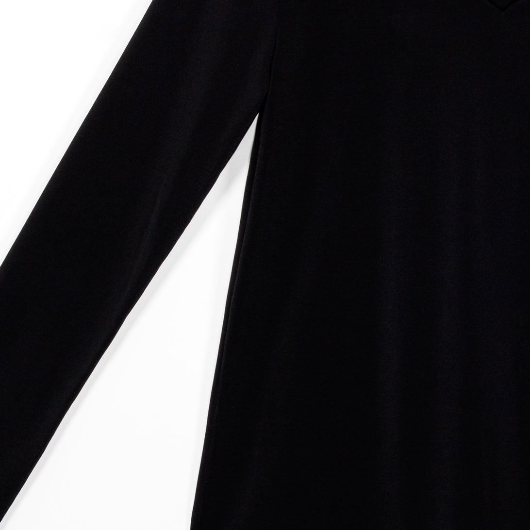 V-Neck Side Flow Top - Black - Final Sale | Clara Sunwoo Trusted