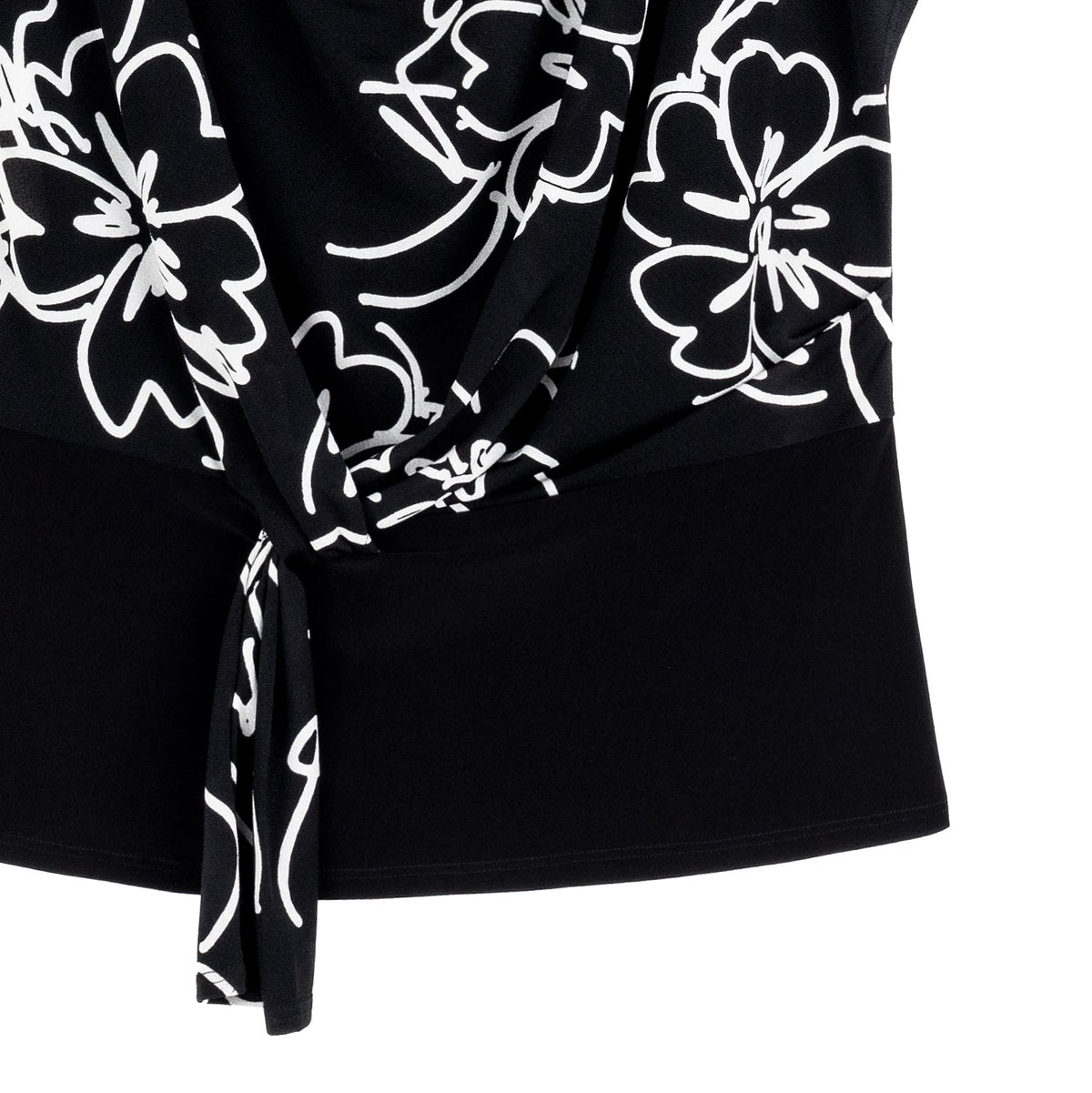 Crepe Knit - Drape Neck Loop Front Top - Blossom Sketch - Final Sale | Clara Sunwoo Sale