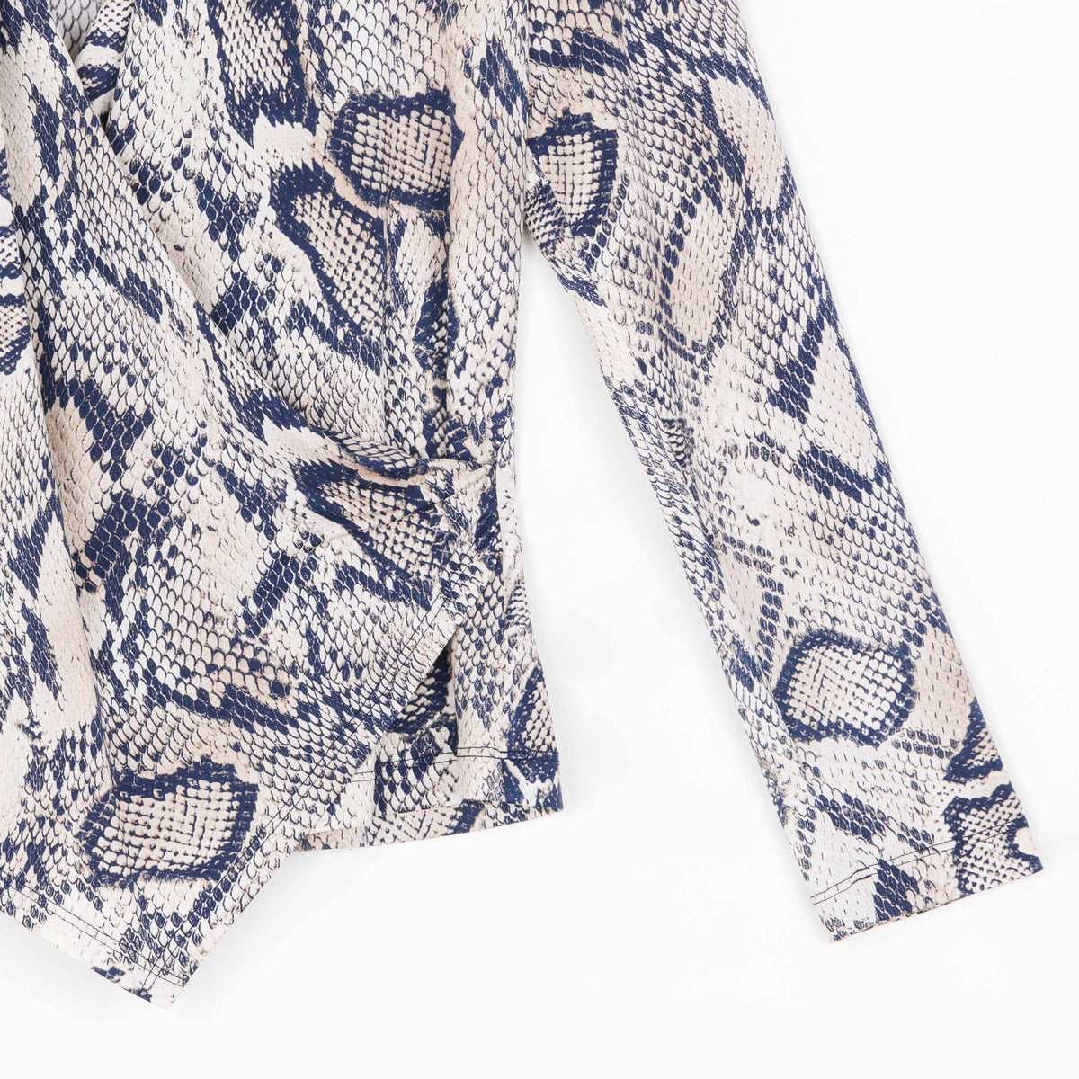 Butter Knit - Long Sleeve Crossover Faux Wrap Top - Python Scale - Final Sale! | Clara Sunwoo Recommended