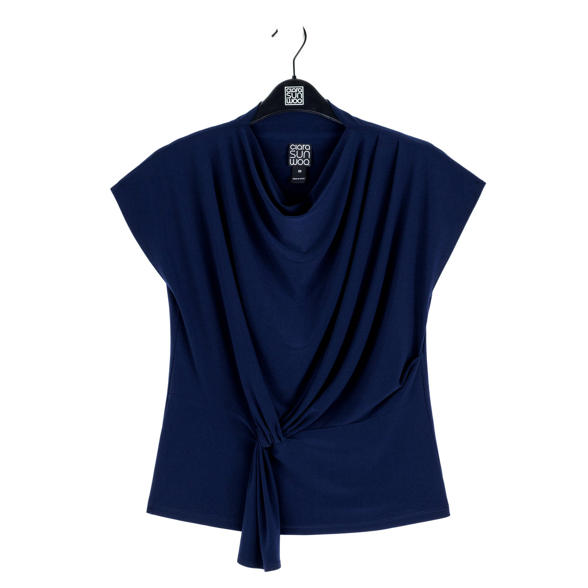 Drape Neck Loop Front Top - Navy - Final Sale | Clara Sunwoo Exclusive