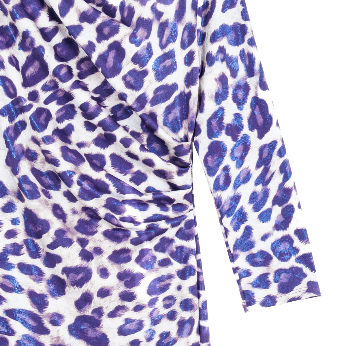 Foil Knit - Side Slit 3/4 Sleeve Midi Dress - Plum Cheetah - Final Sale! | Clara Sunwoo Trending