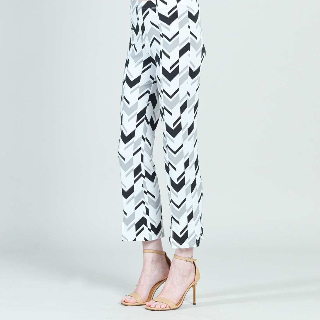 Center Seam Front Slit Ankle Pant - Chevron Stripe - Final Sale! | Clara Sunwoo Value