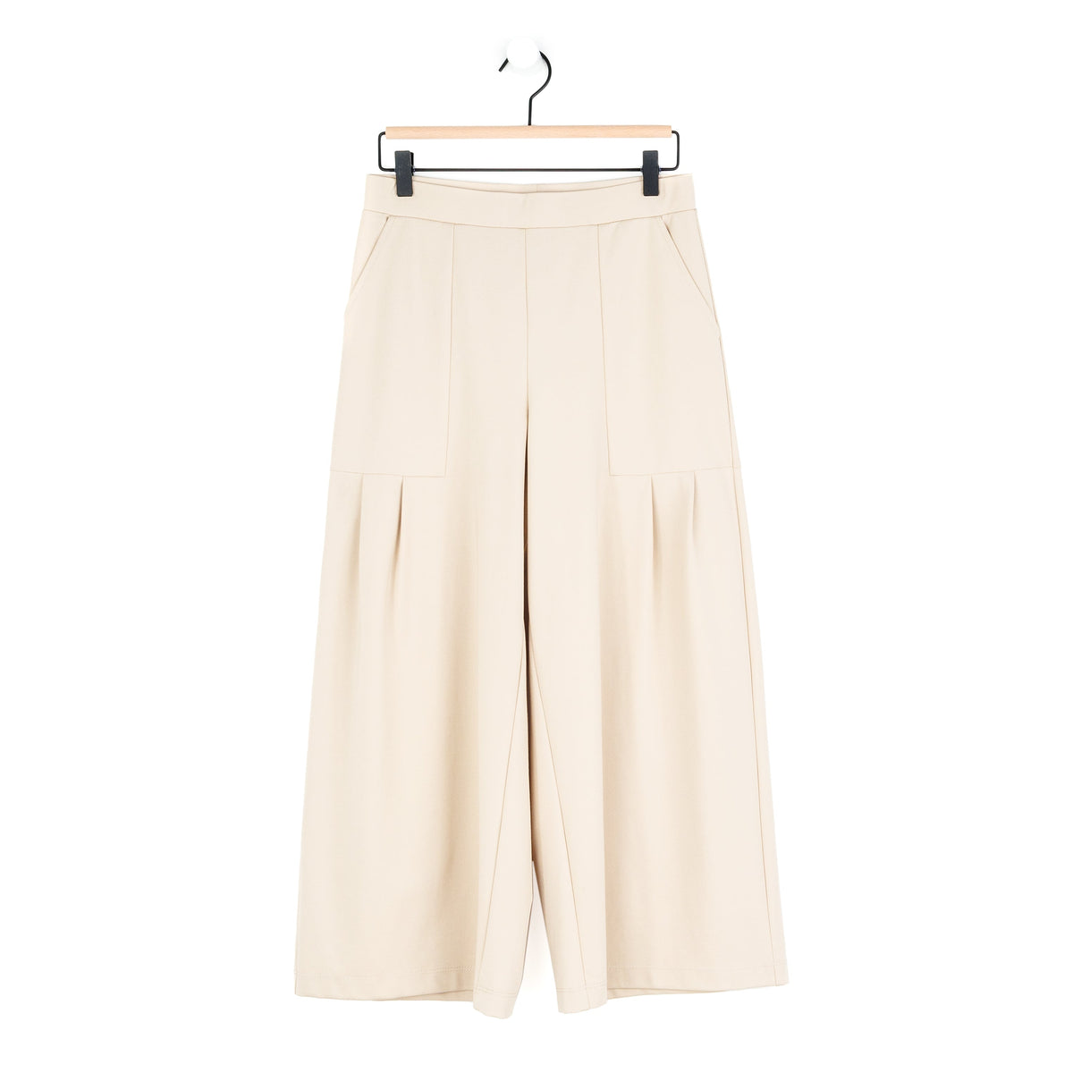 Rayon-Ponte Knit - Pleated Gaucho Pocket Pant - Khaki - Final Sale | Clara Sunwoo Best Price