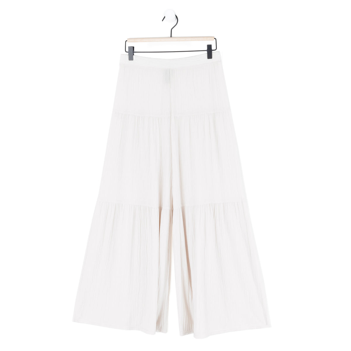 Soft Pleat Knit - Tiered Skirt-Pant - Ivory - Final Sale! | Clara Sunwoo Top Pick