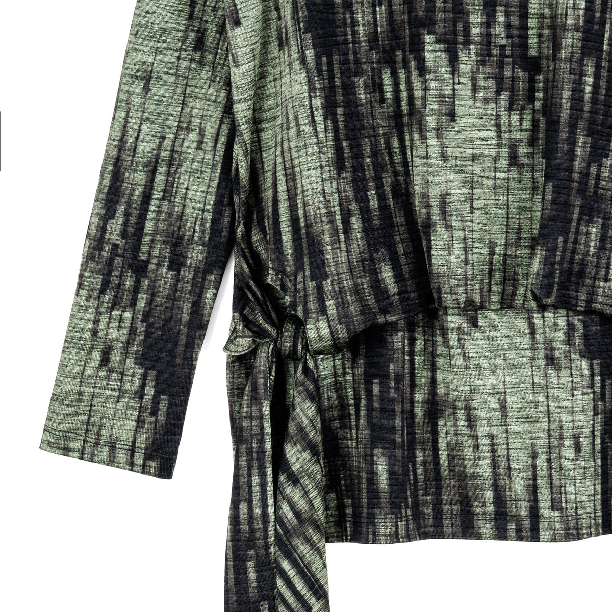 Crinkle Pleat - Blouson Overlay Side Tie Detail Top - Water Ripple-Olive - Final Sale! | Clara Sunwoo Best Price