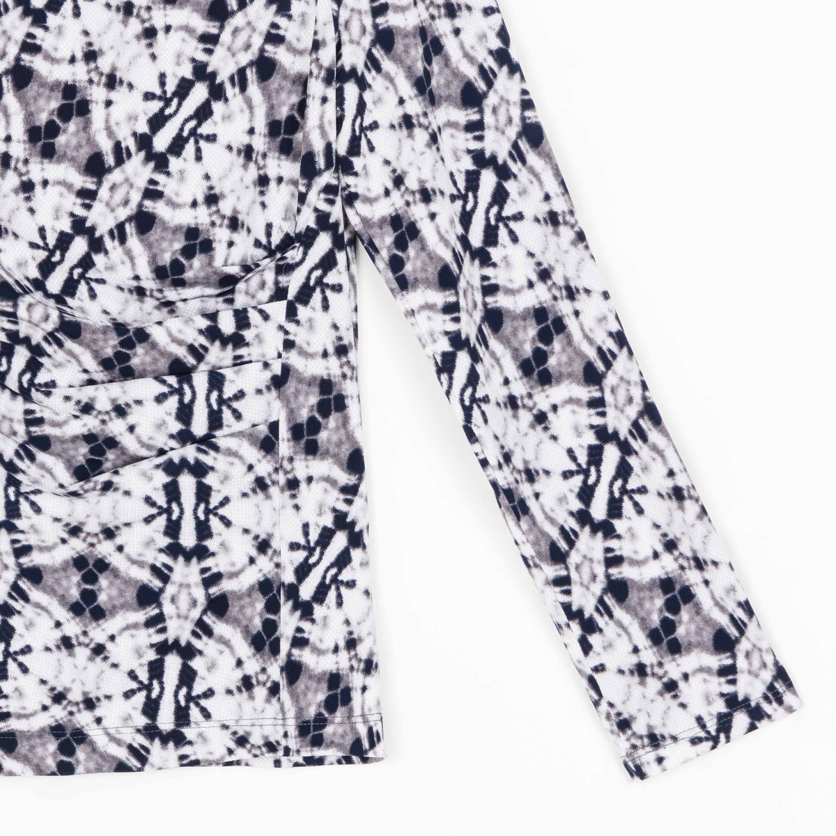Textured Draped Neck Side Ruched Top - Circle Emblem - Final Sale! | Clara Sunwoo Hot Sale