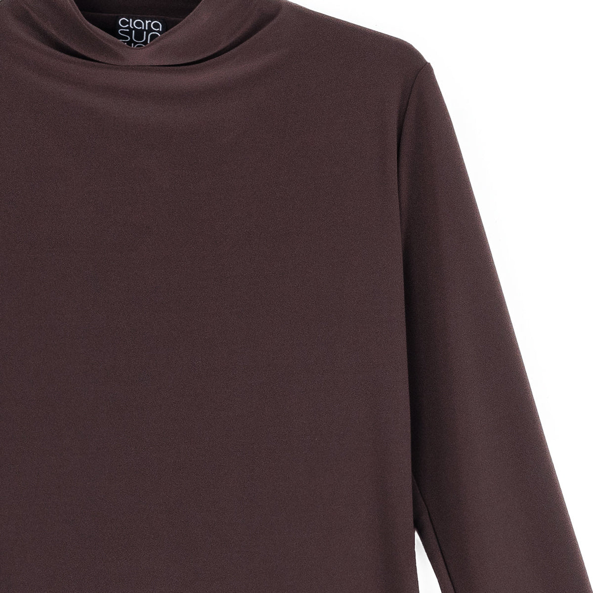 Mock Funnel Neck Top - Brown | Clara Sunwoo Top Pick