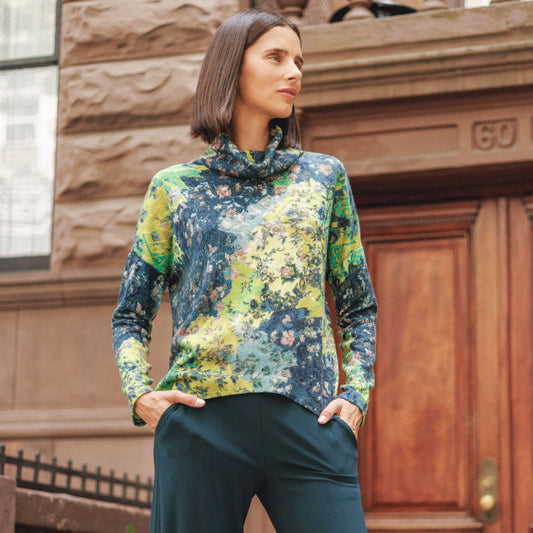 Cozy Texture - Tipped Hem Sweater - Floral Patch - Final Sale! | Clara Sunwoo Premium