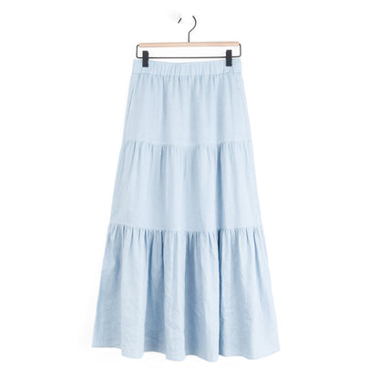 Soft Cotton - Back Pleat Henley Tank - Powder Blue - Final Sale | Clara Sunwoo Signature