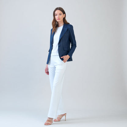 Liquid Leather™ Signature Pocket Blazer - Navy | Clara Sunwoo Best Seller