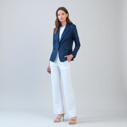 Liquid Leather™ Signature Pocket Blazer - Navy | Clara Sunwoo Best Seller