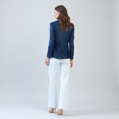 Liquid Leather™ Signature Pocket Blazer - Navy | Clara Sunwoo Best Seller