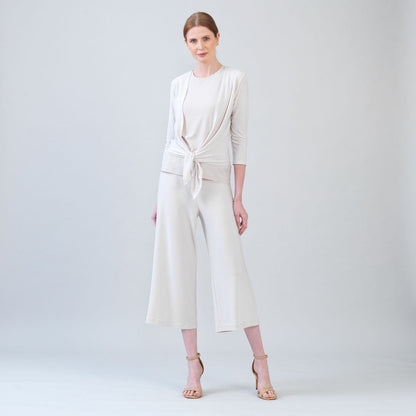 Modern Tie Front Cardigan - Bone - Limited Sizes | Clara Sunwoo Sale