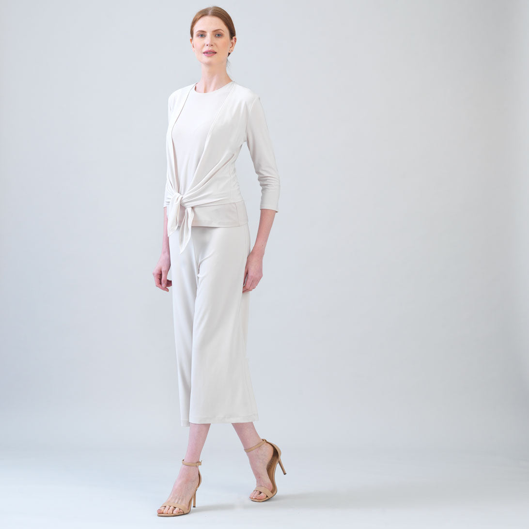 Modern Tie Front Cardigan - Bone - Limited Sizes | Clara Sunwoo Sale