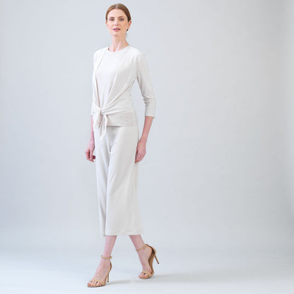 Modern Tie Front Cardigan - Bone - Limited Sizes | Clara Sunwoo Sale