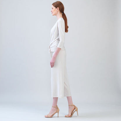 Modern Tie Front Cardigan - Bone - Limited Sizes | Clara Sunwoo Sale