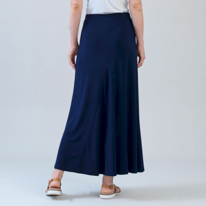 Cascade Drape Hi-Low Maxi Skirt - Navy | Clara Sunwoo Hot Sale