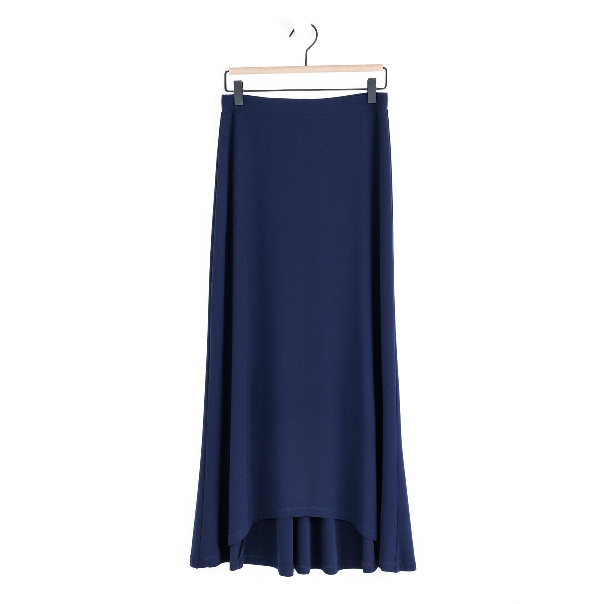 Cascade Drape Hi-Low Maxi Skirt - Navy | Clara Sunwoo Hot Sale