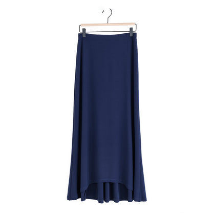 Cascade Drape Hi-Low Maxi Skirt - Navy | Clara Sunwoo Hot Sale