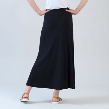 Cascade Drape Hi-Low Maxi Skirt - Black | Clara Sunwoo Smart Buy
