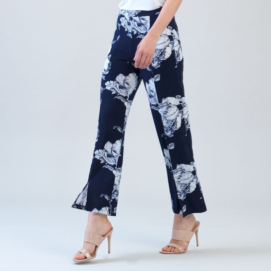 Relaxed Kick Front Slit Ankle Pant - Peony Blossom | Clara Sunwoo Popular