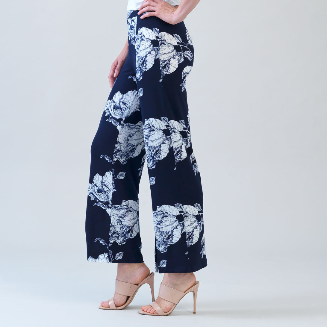 Relaxed Kick Front Slit Ankle Pant - Peony Blossom | Clara Sunwoo Popular