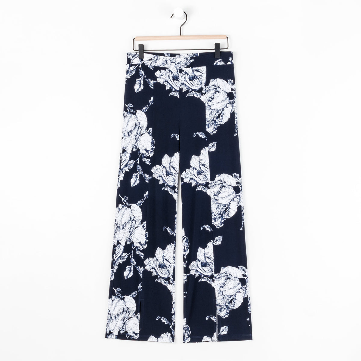 Relaxed Kick Front Slit Ankle Pant - Peony Blossom | Clara Sunwoo Popular