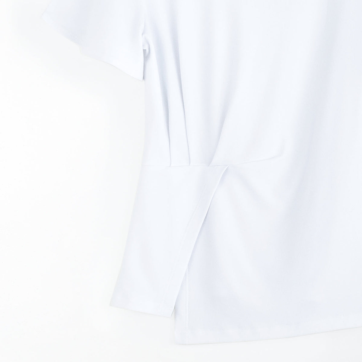 Flounce Sleeve Stitch Overlay Top - White | Clara Sunwoo Featured
