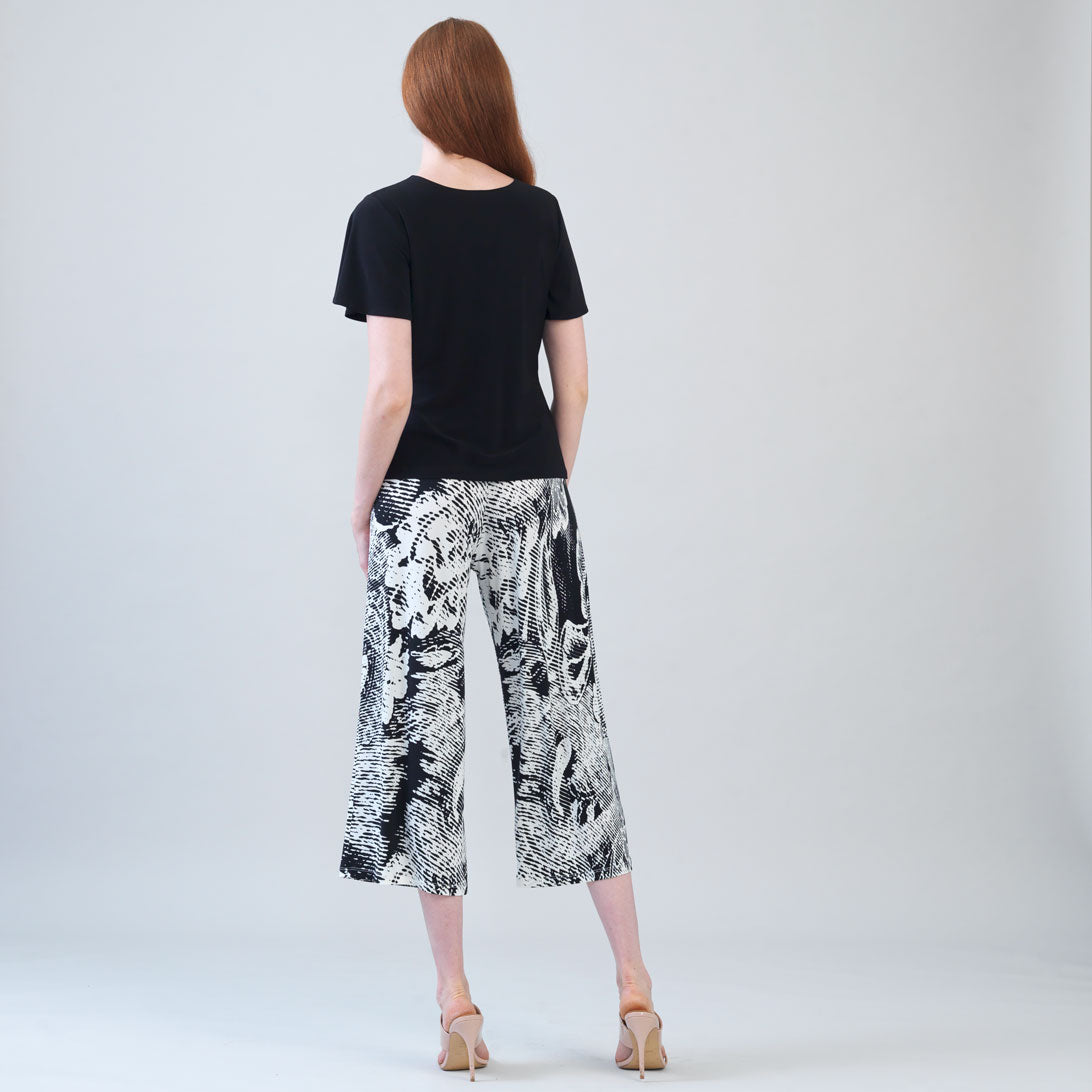 Flounce Sleeve Stitch Overlay Top - Black | Clara Sunwoo Trusted