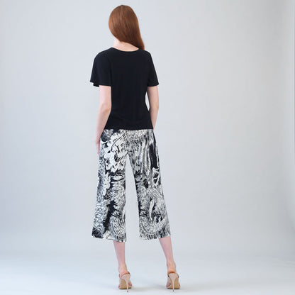 Flounce Sleeve Stitch Overlay Top - Black | Clara Sunwoo Trusted
