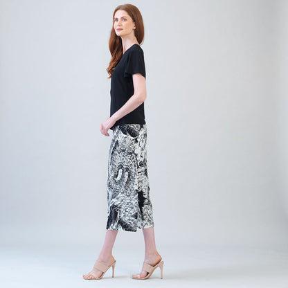Flounce Sleeve Stitch Overlay Top - Black | Clara Sunwoo Trusted