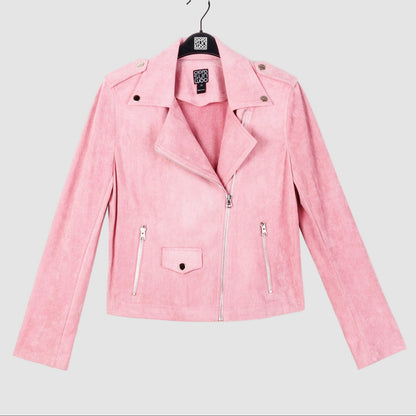 Soft Suede - Architectural Moto Jacket - Mauve | Clara Sunwoo Exclusive