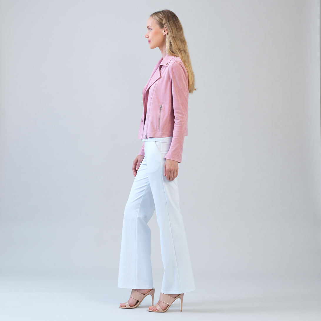 Soft Suede - Architectural Moto Jacket - Mauve | Clara Sunwoo Exclusive