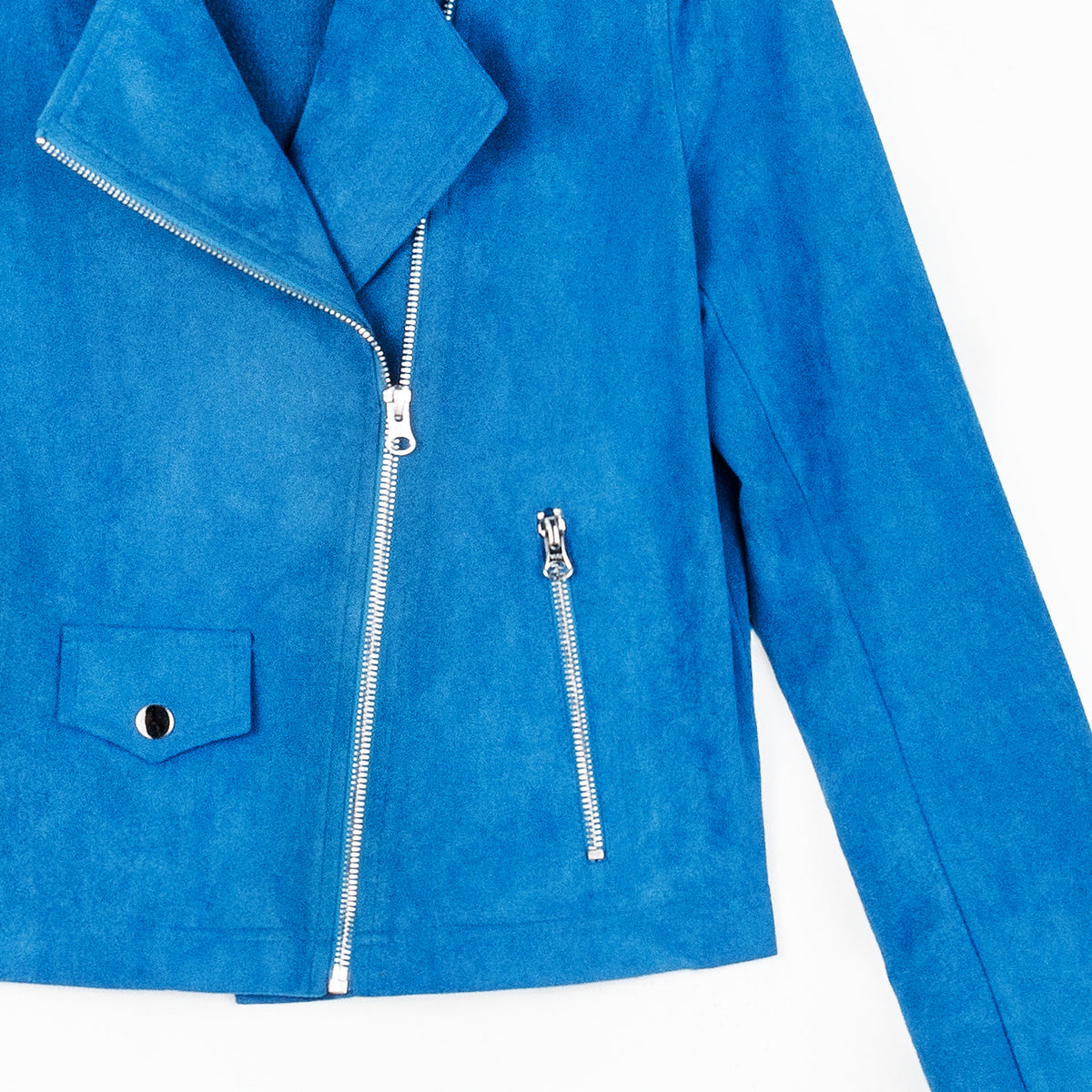Soft Suede - Architectural Moto Jacket - French Blue | Clara Sunwoo Best Price