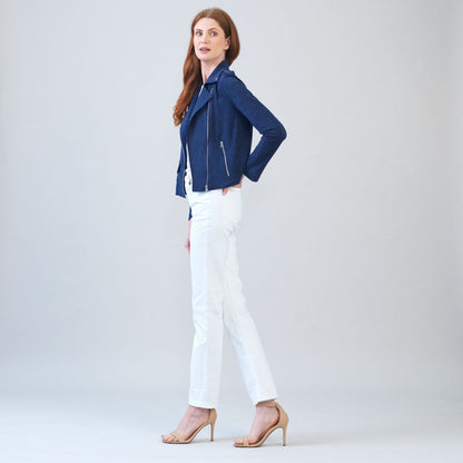 Soft Suede - Architectural Moto Jacket - Navy | Clara Sunwoo Best Seller
