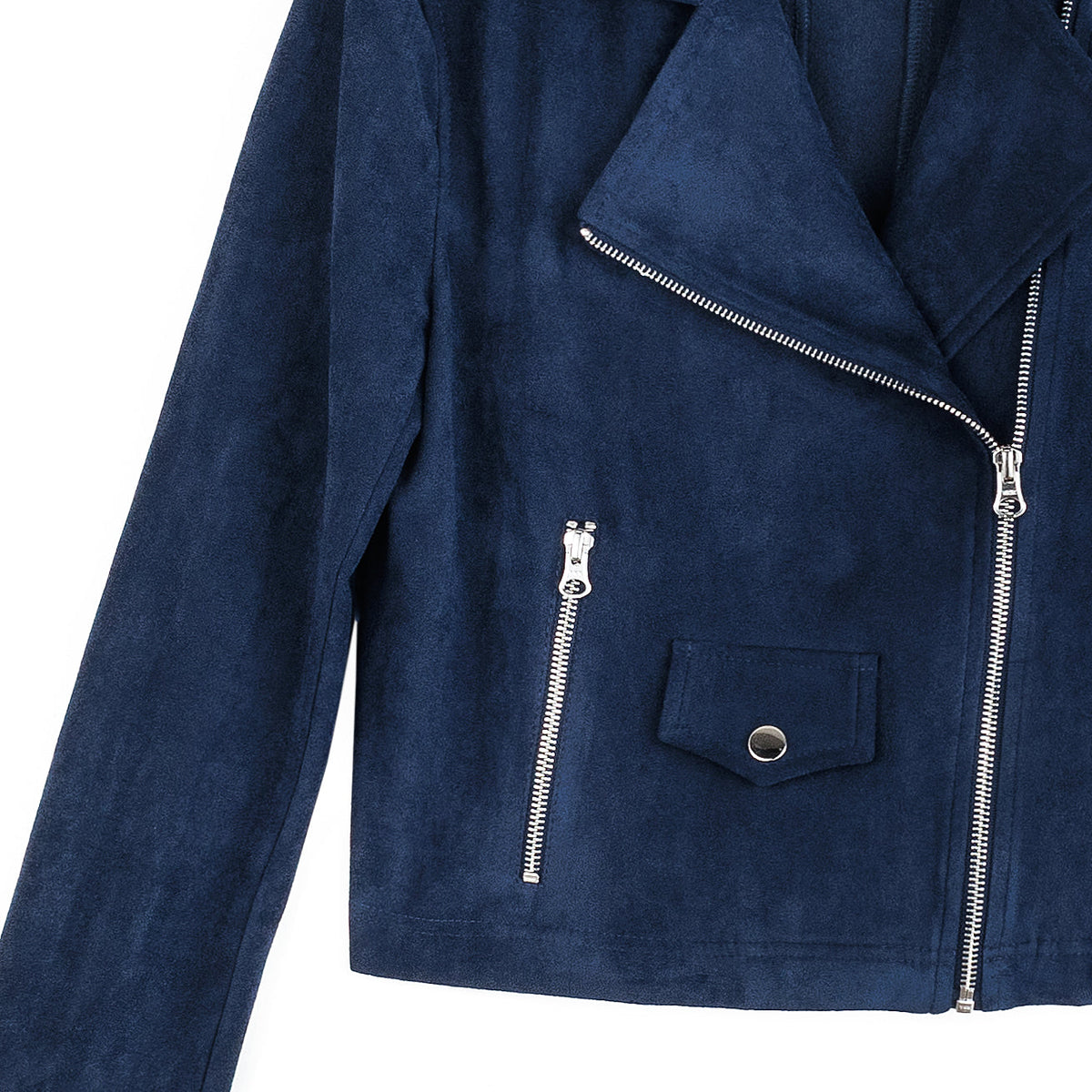 Soft Suede - Architectural Moto Jacket - Navy | Clara Sunwoo Best Seller