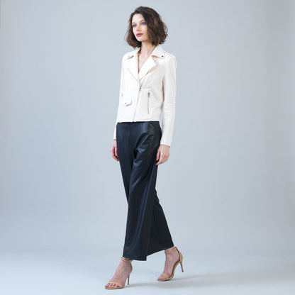 Soft Suede - Architectural Moto Jacket - Cream - Final Sale | Clara Sunwoo Quality